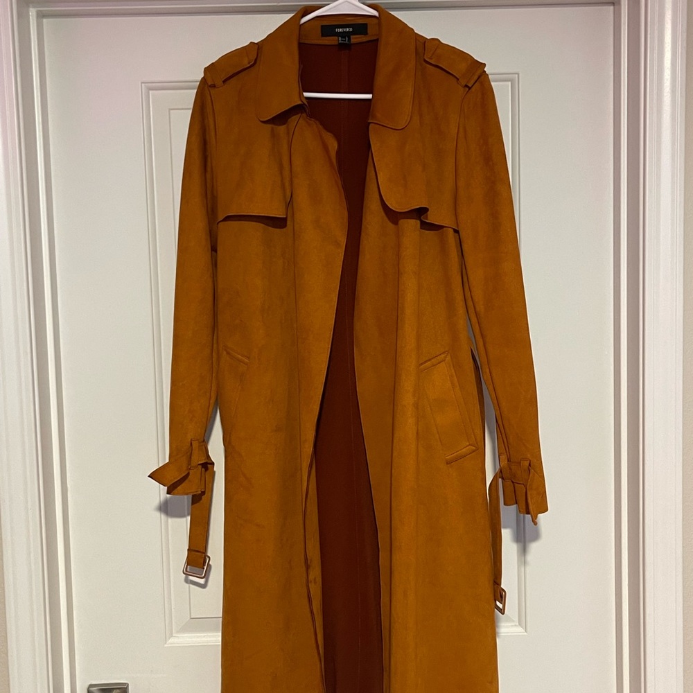 Burnt orange trench coat